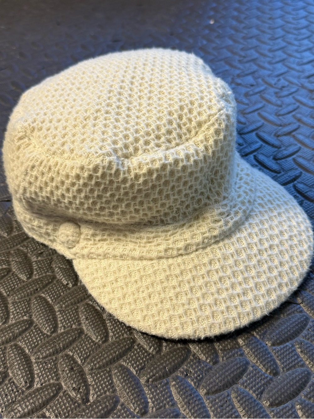 G.H. Bass & Co Y2K Cream Knit Newsboy Cabbie Hat OS